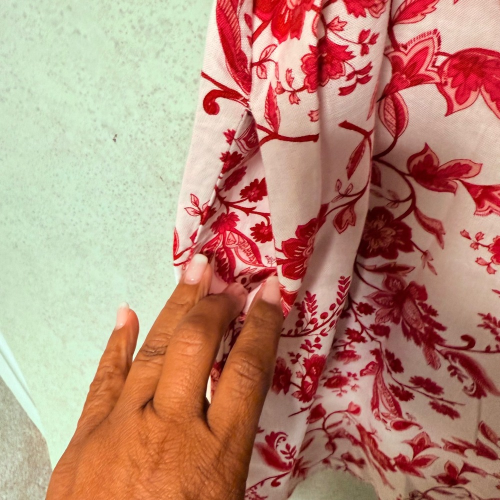 Saks Fifth Avenue Large Womens Floral Print Casual Summer Boho Sleeveless Dress - Picture 2 of 5